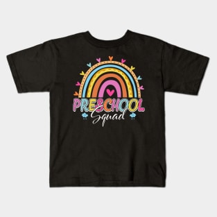 Back To School Shirt Preschool Squad Rainbow Teachers Kids T-Shirt